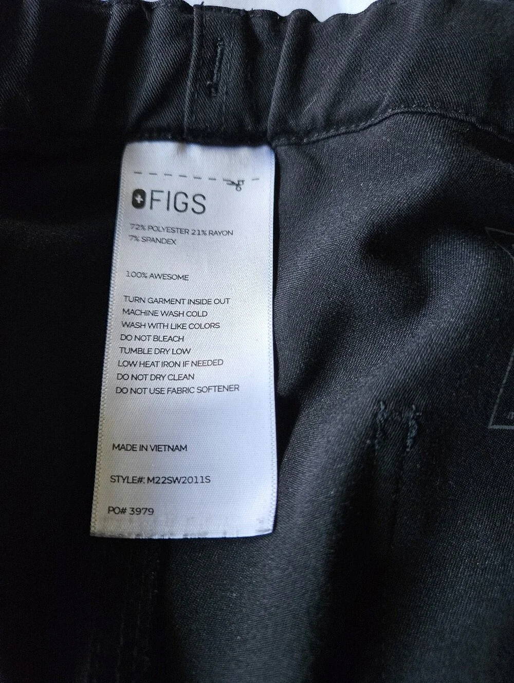 FIGS Men's Pisco Straight-Leg Scrub Pants- Size S - PO 3979